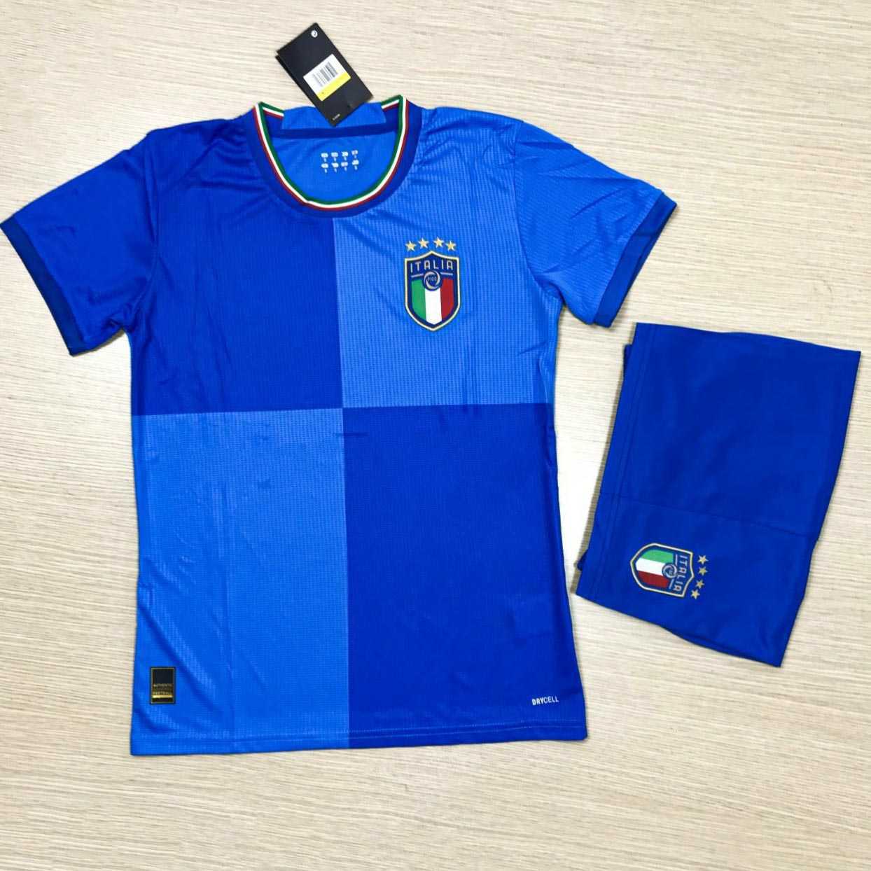 Bộ quần áo đá bóng đội tuyển ý italia blue xanh biển sân nhà mùa 22 23 năm 2022 2023 logo thêu 1