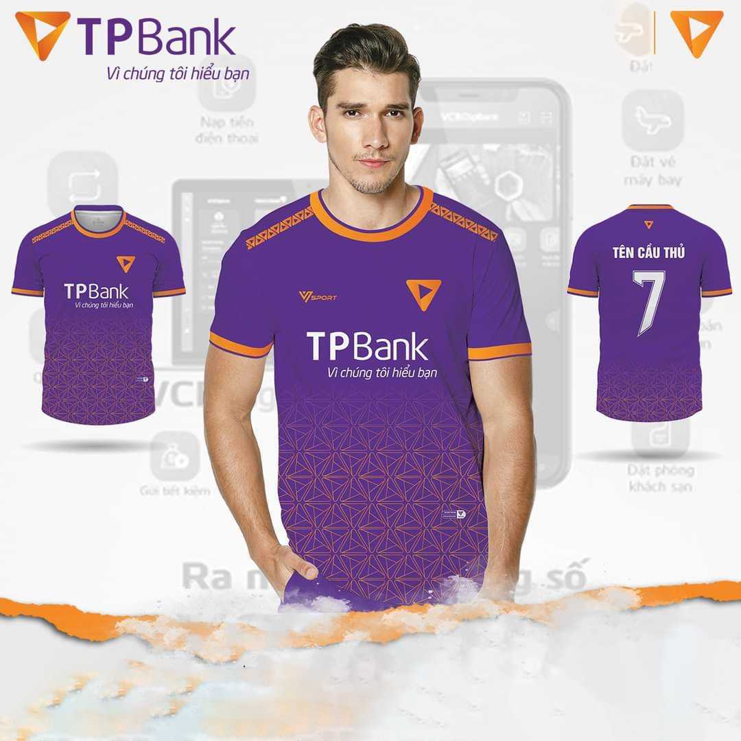 Áo bóng đá thiết kế các mẫu ngân hàng tp bank tím