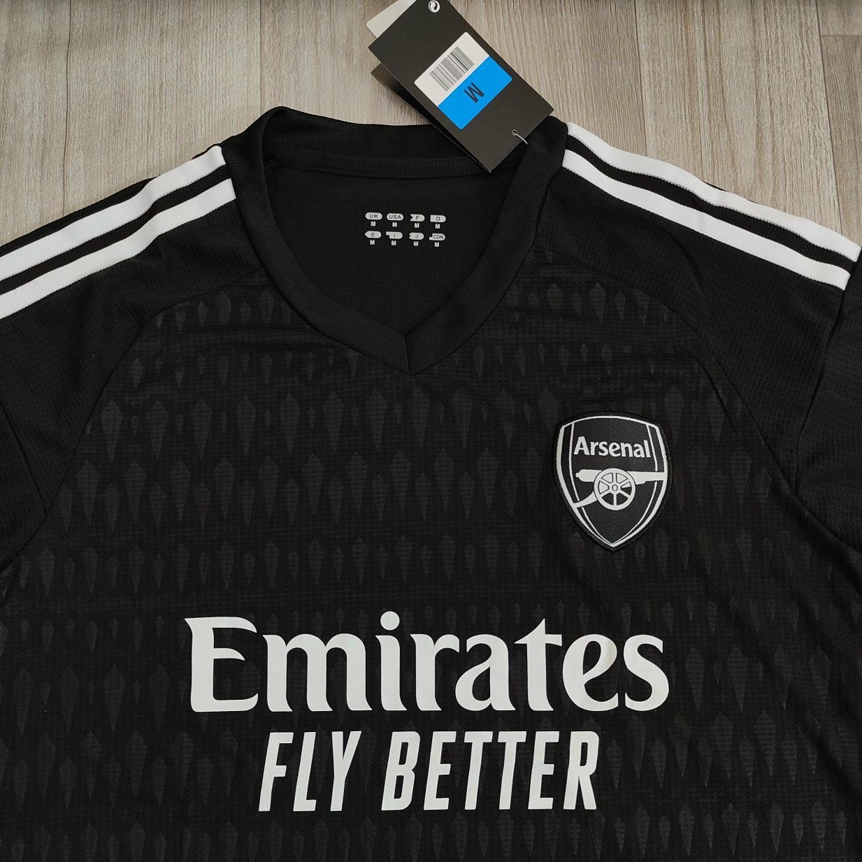 Bộ quần áo đá banh clb bóng đá Ars Arsenal 2023 2024 màu full đen mới logo thêu vải gai mịn thái 1