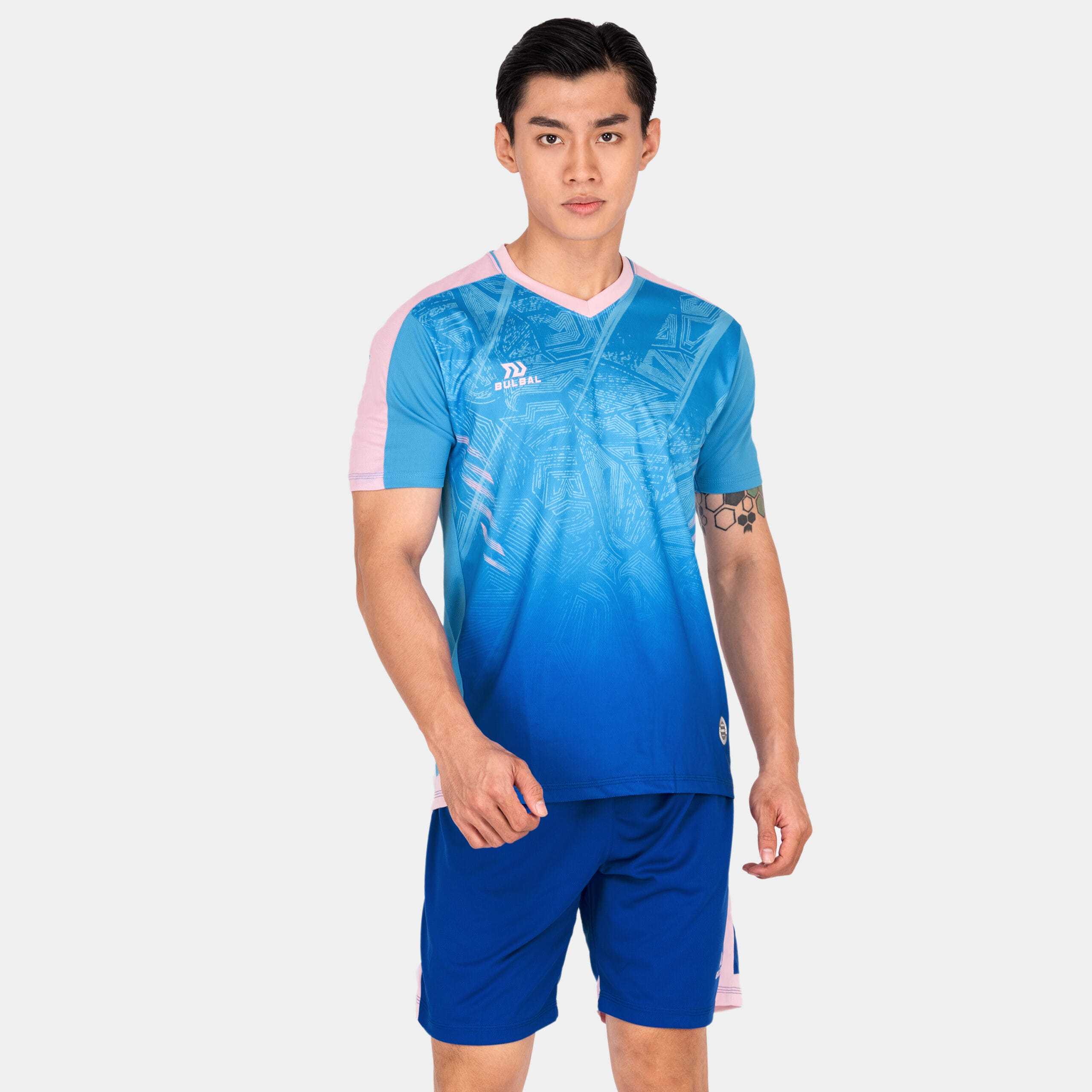 Bộ quần áo bóng đá phủi thiết kế chính hàng Bulbal Falcol 3 màu xanh biển 1