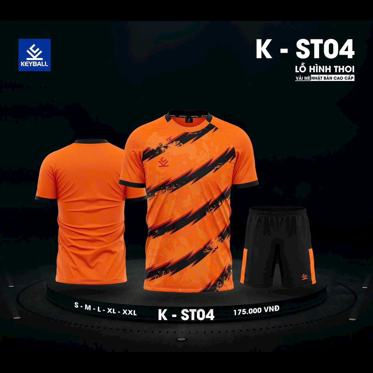 Bộ quần áo bóng đá phủi thiết kế chính hãng keyball k st04 vải mè thoi nhiều màu