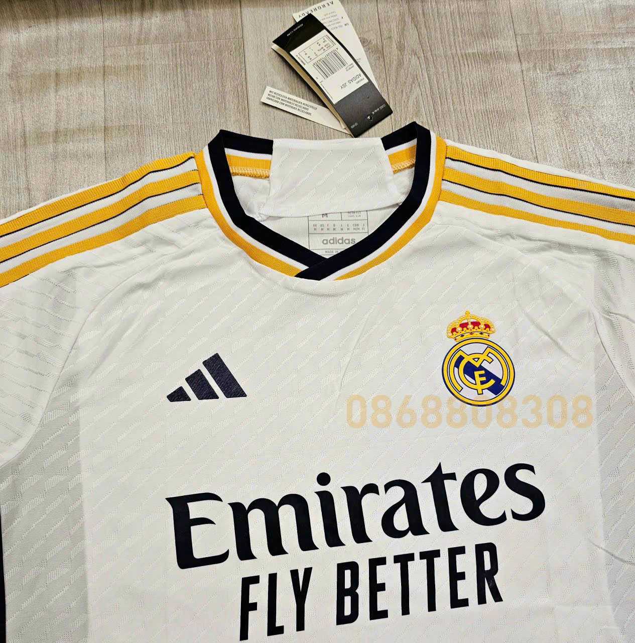 Bộ quần áo đá banh clb bóng đá Real Madrid 23 24 Home trắng sân nhà bản Player logo cao su năm 2023 2024 1