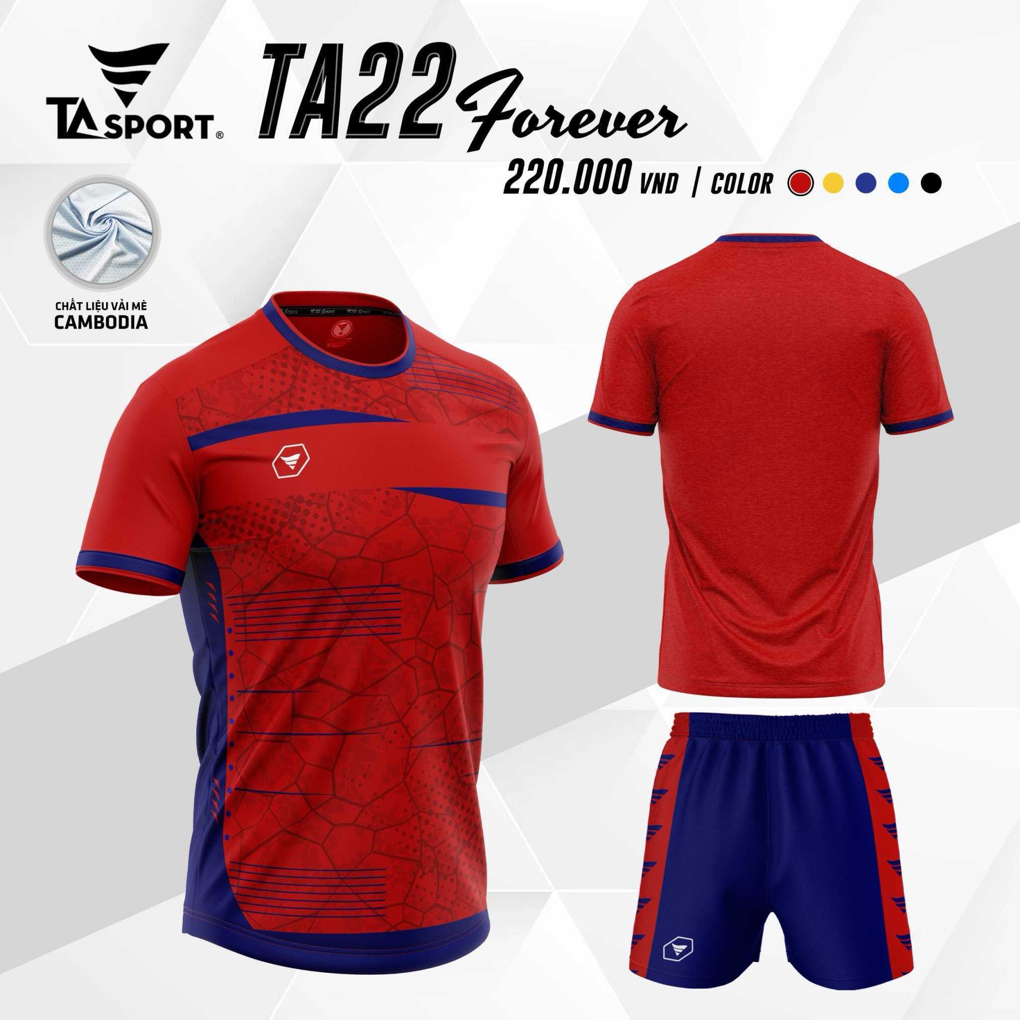 Bộ quần áo thể thao bóng đá chính hãng TA Sport TA22 Forever vải mè Cambodia nhiều màu trắng đen