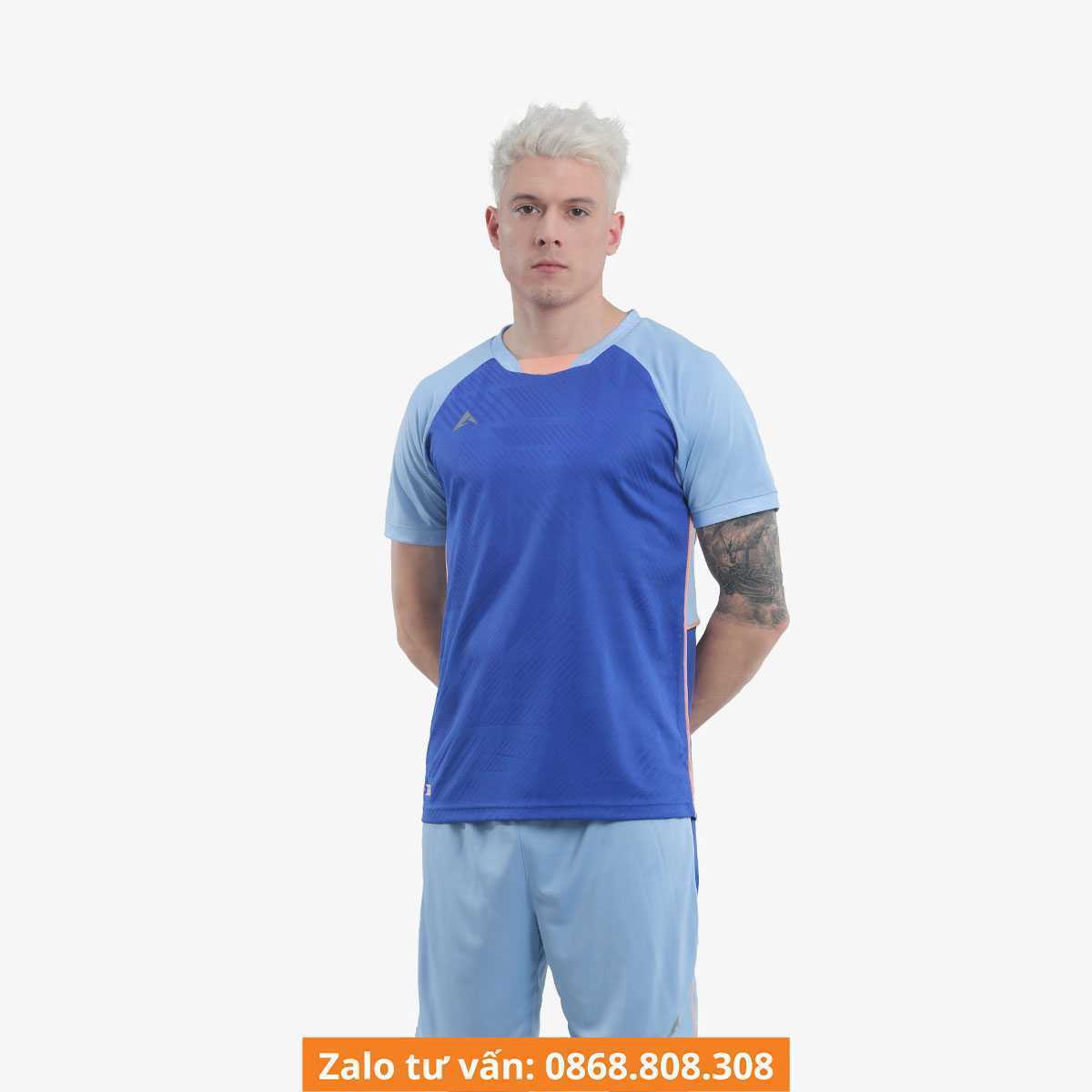 Bộ quần áo đá bóng Kaiwin RIDER mới chính hãng giá rẻ vải thun nhiều màu xanh biển 1