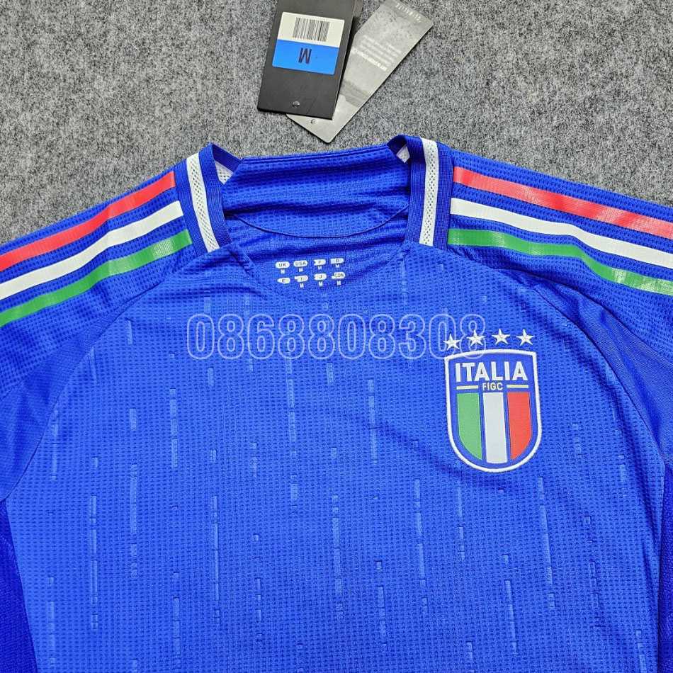 Bộ quần áo đá bóng đội tuyển Ý áo Italia 2024 sân nhà 23/24 Italy Euro Home Kit Leaked xanh quần trắng mặt trước
