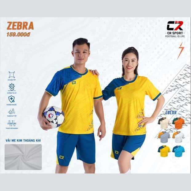 Bộ quần áo đá bóng nam nữ CR ZEBRA chính hãng CR Sport vải mè kim giá rẻ nhiều màu nhạt 2