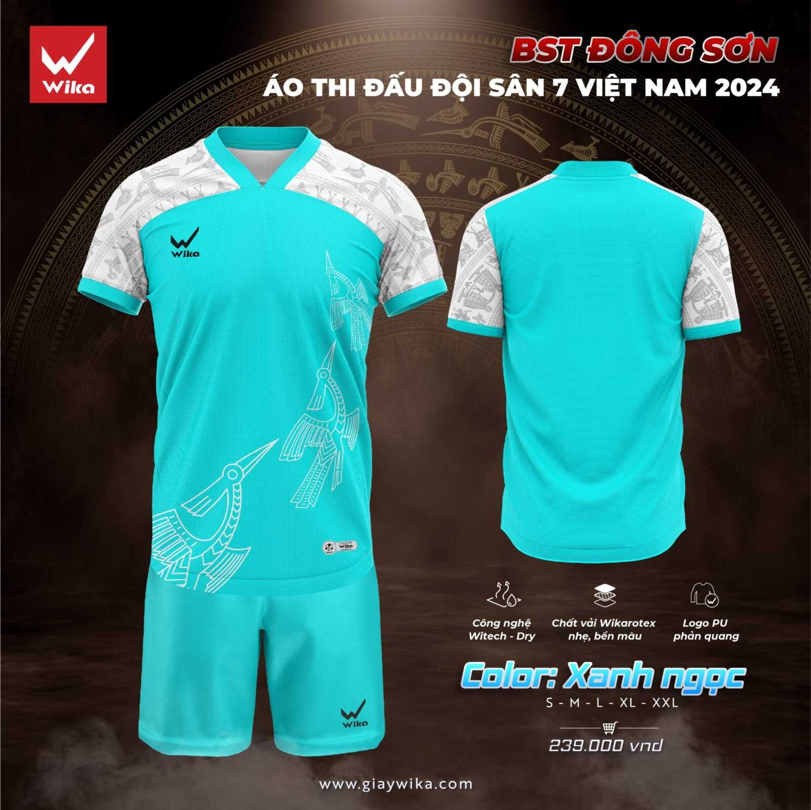 Bộ quần áo thể thao bóng đá thi đấu đội sân 7 S7 Việt Nam – BST chính hãng WIKA Đông Sơn mới năm 2024 nhiều màu trắng 1