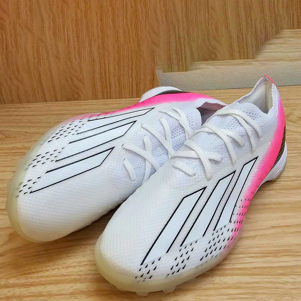 Giày đá bóng Adidas X Speedportal.1 trắng hồng vạch đen TF sân cỏ nhân tạo đế nhựa dẻo 1