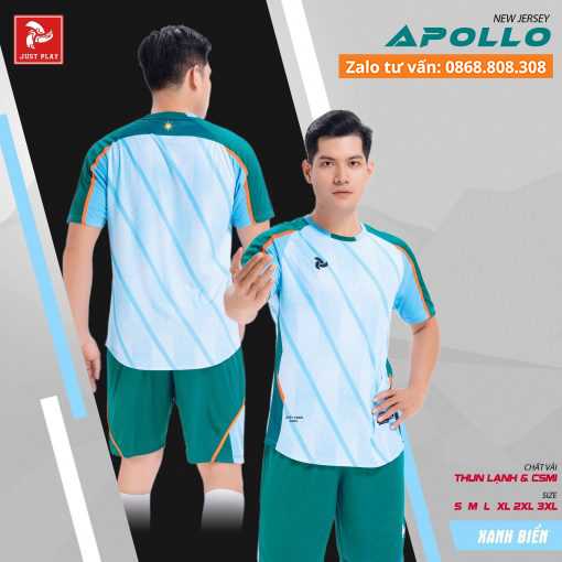 Bộ quần áo bóng đá phủi thiết kế mã APOLLO nam nữ chính hãng Justplay nhiều màu vải thun CSM