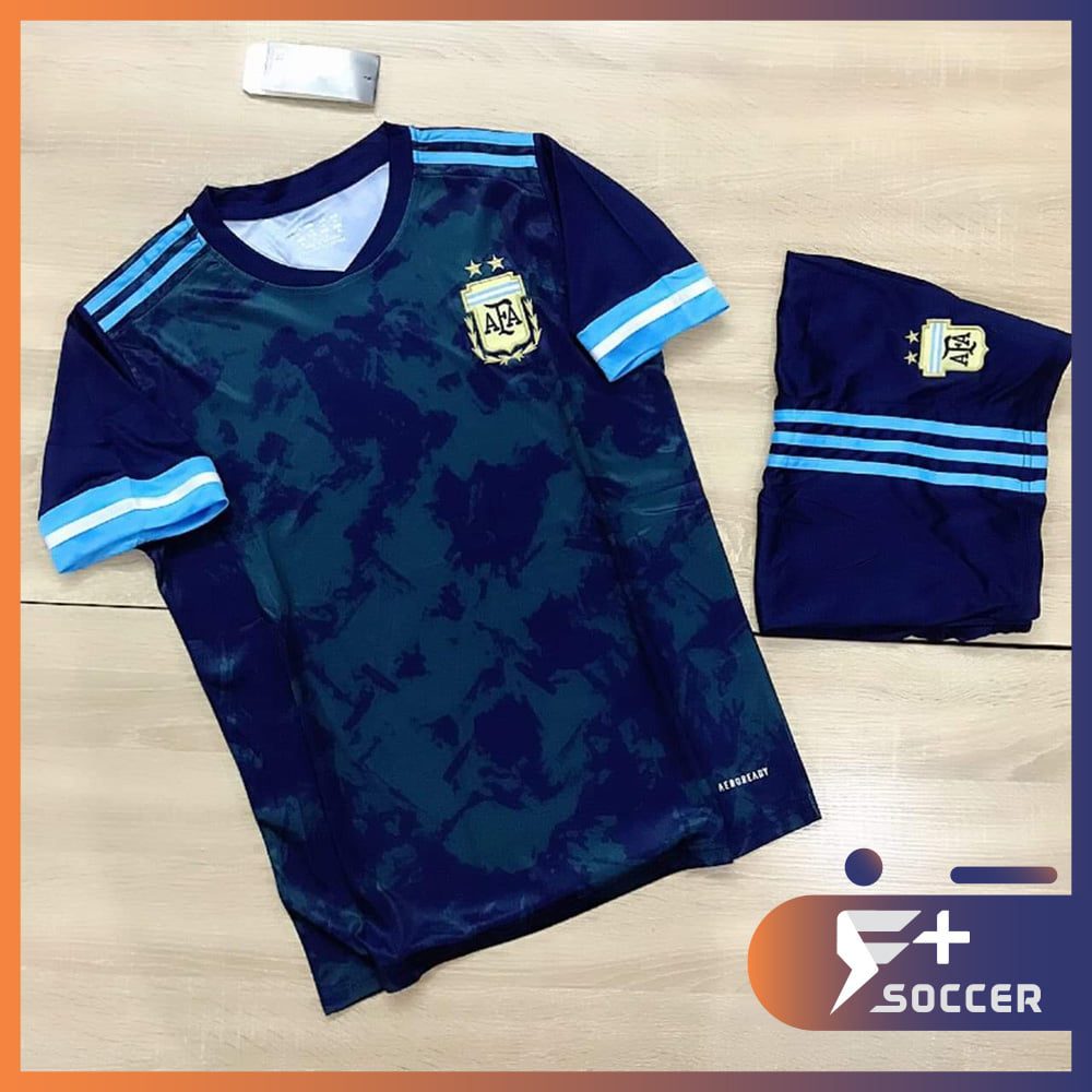 Áo đấu, áo đá banh afa, áo bóng đá đội tuyển argentia xanh đen sân khách hàng thái dệt kim cao cấp 2020 – 2021