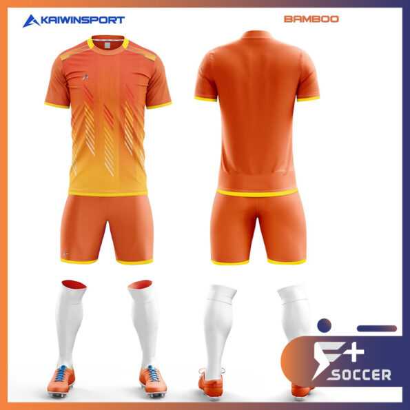 Áo bóng đá mẫu kaiwin bamboo chính hãng hàng viêt nam giá rẻ màu cam