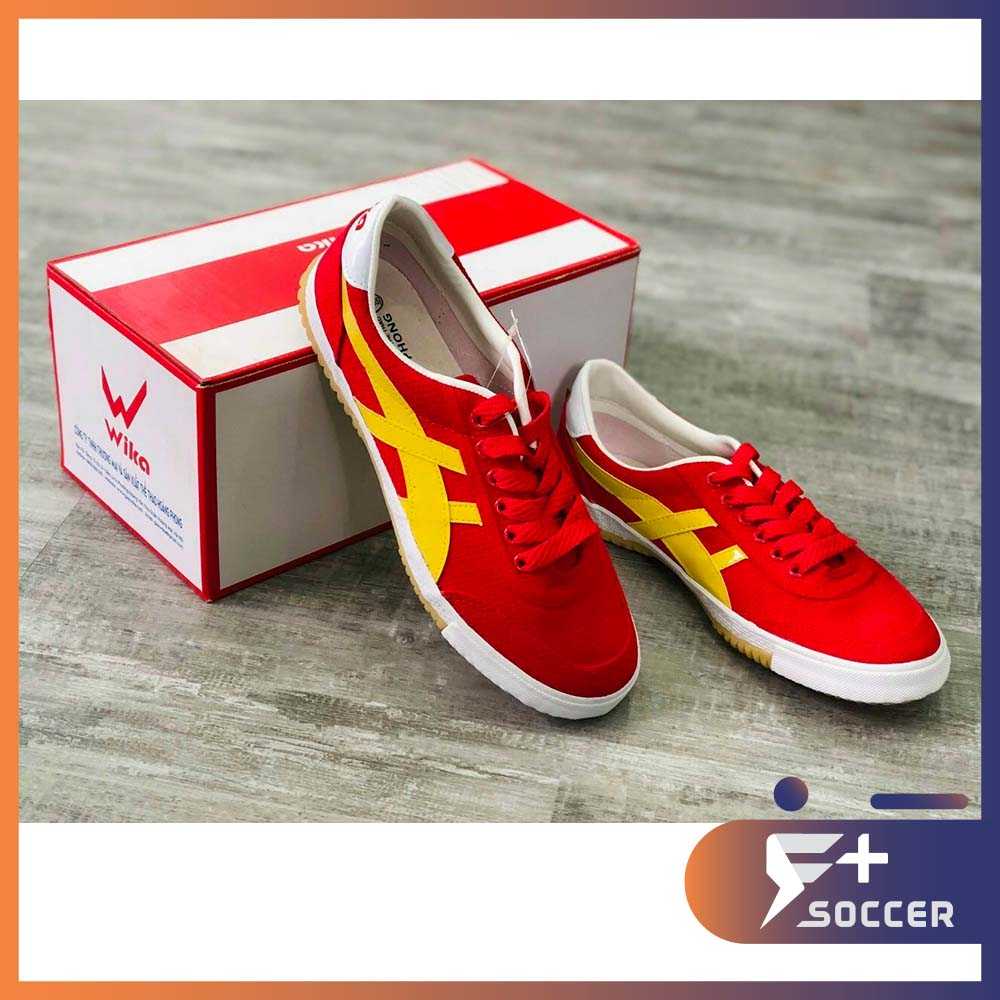 Giày thể thao nam da dụng, giày đá bóng, giày chạy bộ Warrior WIKA Bata Ultra 2 đỏ vàng