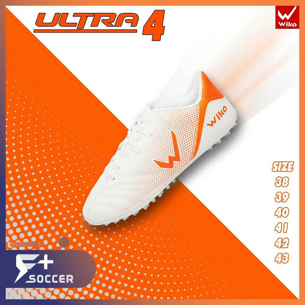 giày đá bóng wika ultra 4 sân cỏ nhân tạo đế tf giá rẻ chính hãng wika việt nam trắng cam