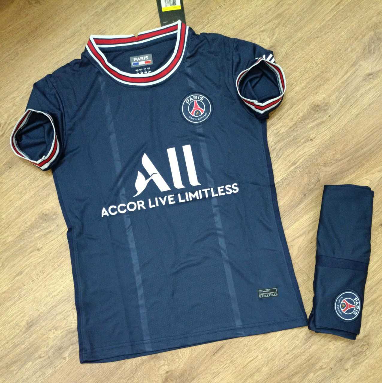 Bộ quần áo bóng đá CLB Paris accor live limitless xanh xám 2