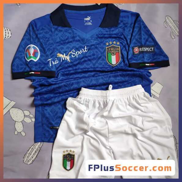 Mua bộ quần áo bóng đá đội tuyển ý italia đầy đủ logo thêu ouma xanh biển đậm giá rẻ 2