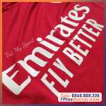 Bộ quần áo đấu áo bóng đá banh clb arsenal emirates fly better màu đỏ mới nhất logo thêu 1