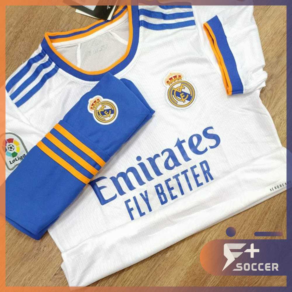 Chất bộ quần áo đấu clb Real Madrid MCF trắng xanh lam mới nhất fex