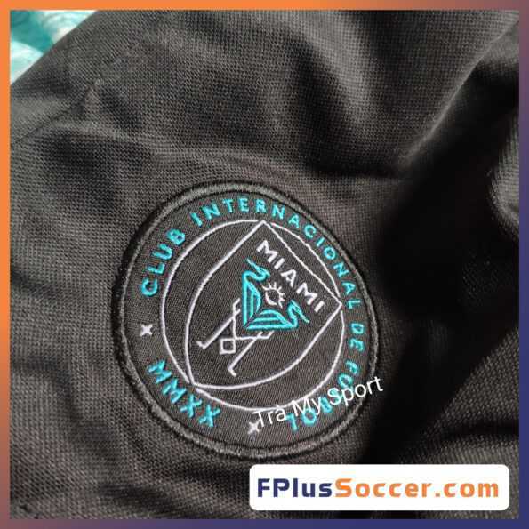 Bộ quần áo bóng đá clb câu lạc bộ miami logo thêu vải mè thái màu xanh trắng quần đen mới nhất 3