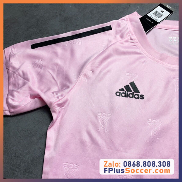 Bộ quần áo bóng đá clb câu lạc bộ miami vải mè thái màu hồng trắng quần đen web 5