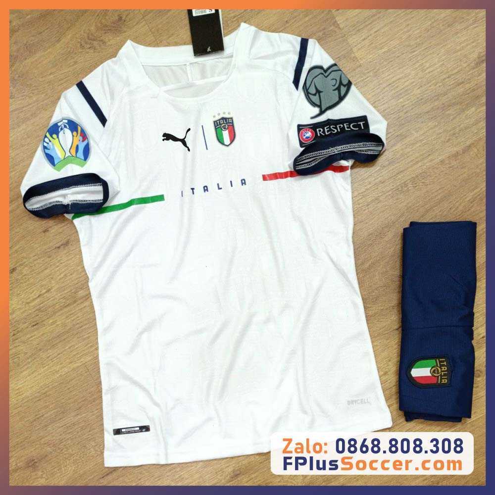 Bộ quần áo đá bóng đội tuyển Italy italia ý màu trắng logo thêu poly mè gai thái cao cấp