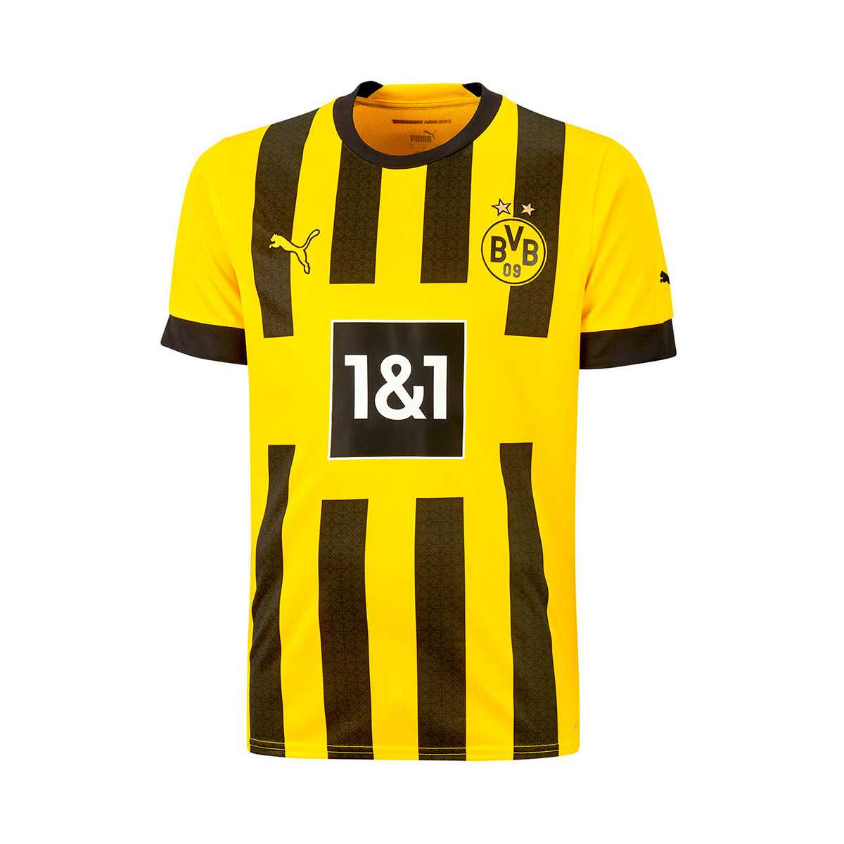 Bộ quần áo đá banh bóng đá BVB Borussia dortmund 1&1 logo thêu jersey 2023 vàng đen mới 1