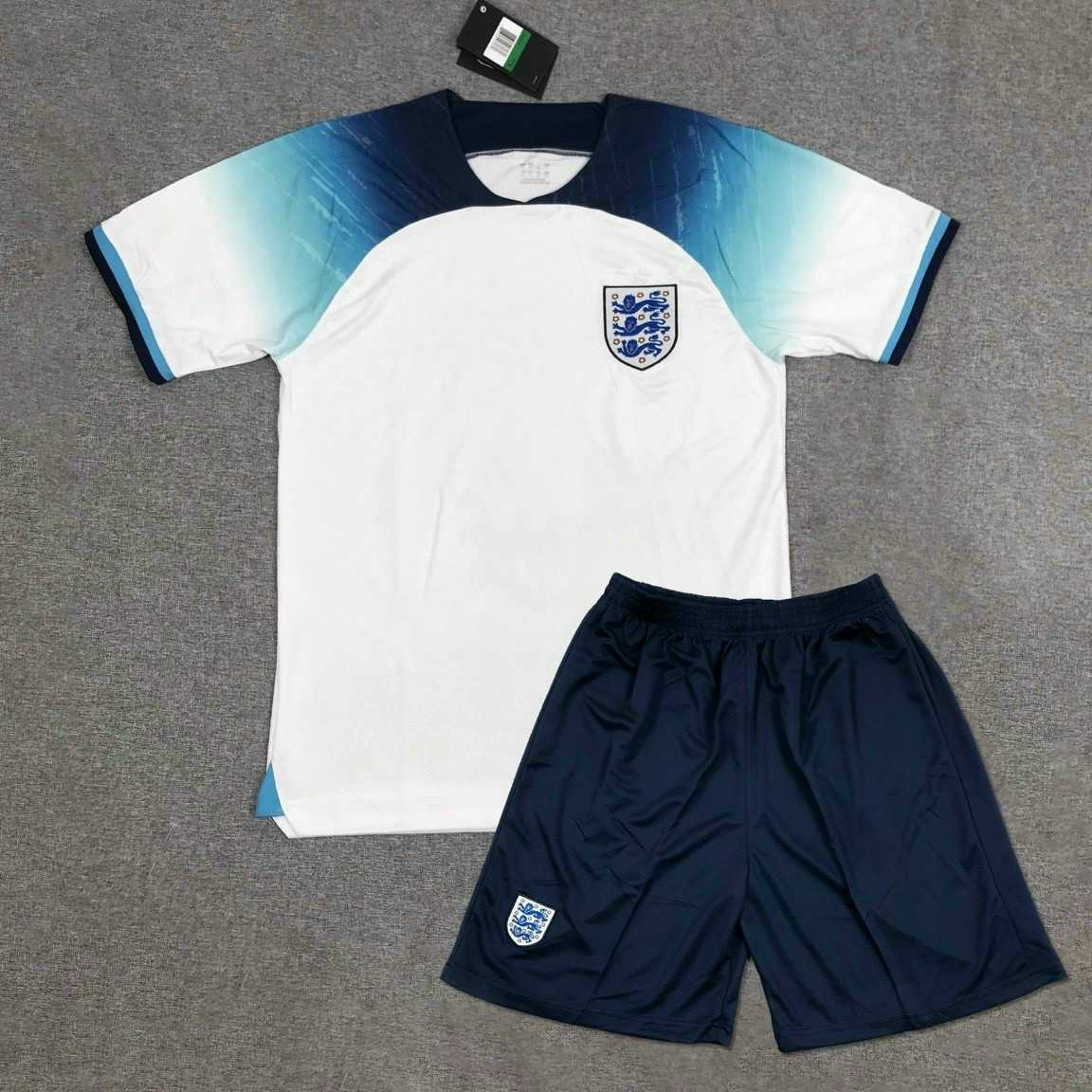 Bộ quần áo đá banh đội tuyển bóng đá hoành gia anh england màu trắng xanh mới nhất mùa world cup 2022 2023 vải thái logo thêu 1