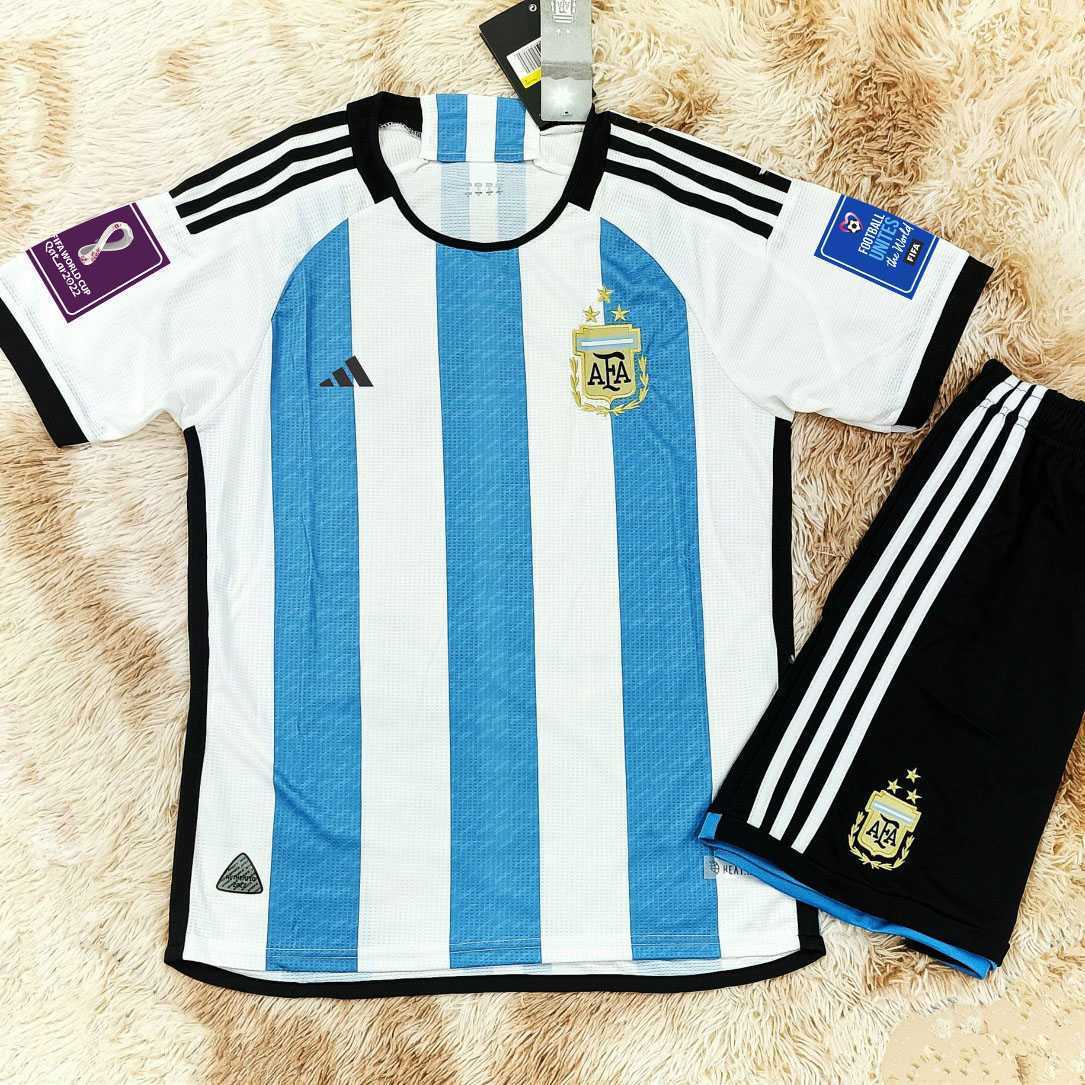 Bộ quần áo đá banh đội tuyển bóng đá Argentina 3 sao jersey sân nhà vô địch world cup 2022 1