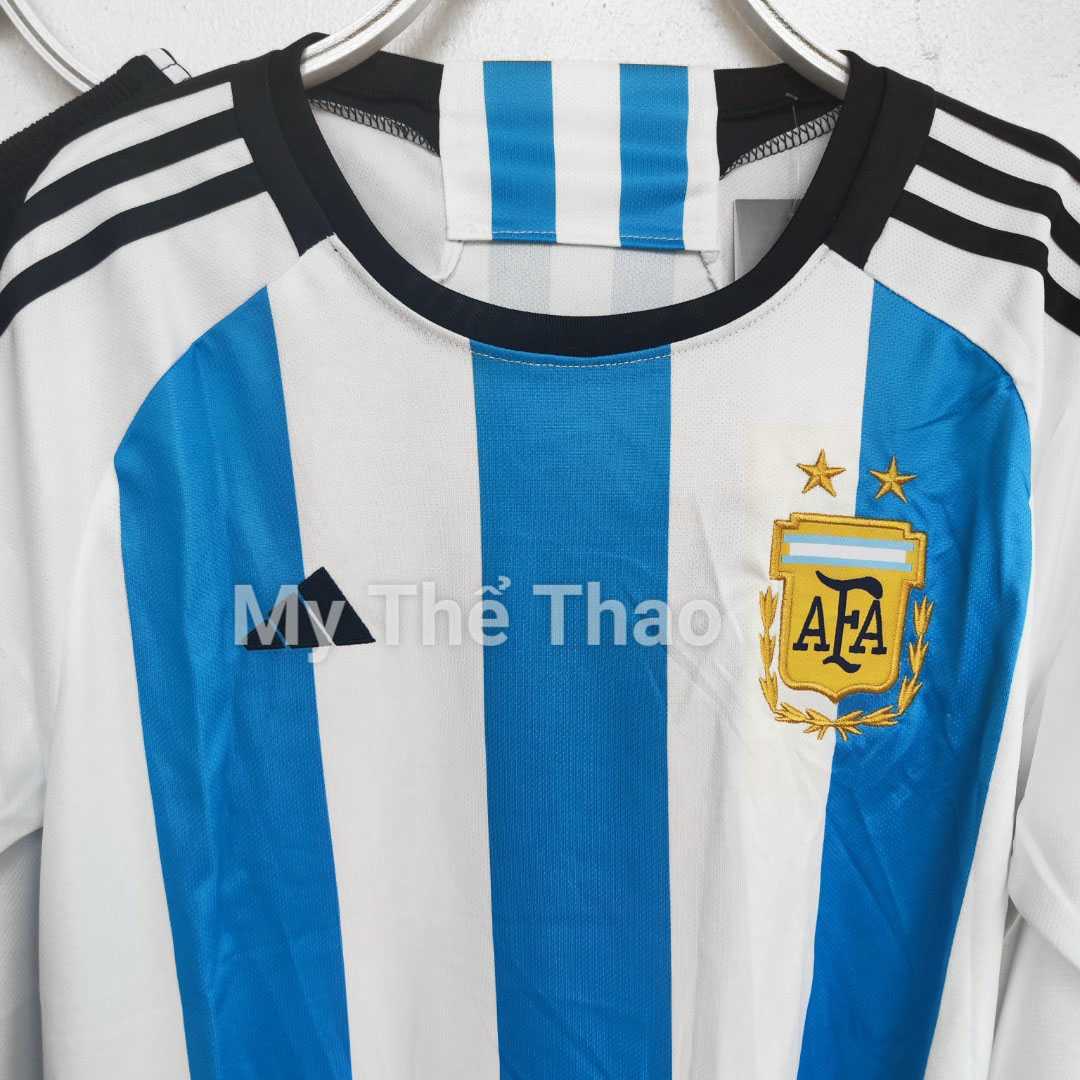 Bộ quần áo đội tuyển Argentina 2022 2023 tay dài sân nhà màu trắng xanh mùa 22 23 dài tay 1