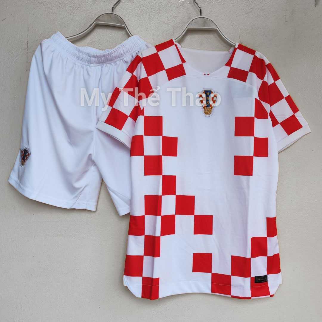 Bộ quần áo đá banh đội tuyển bóng đá croatia hns jersey sân nhà wolrd cup 2022 đỏ trắng 1