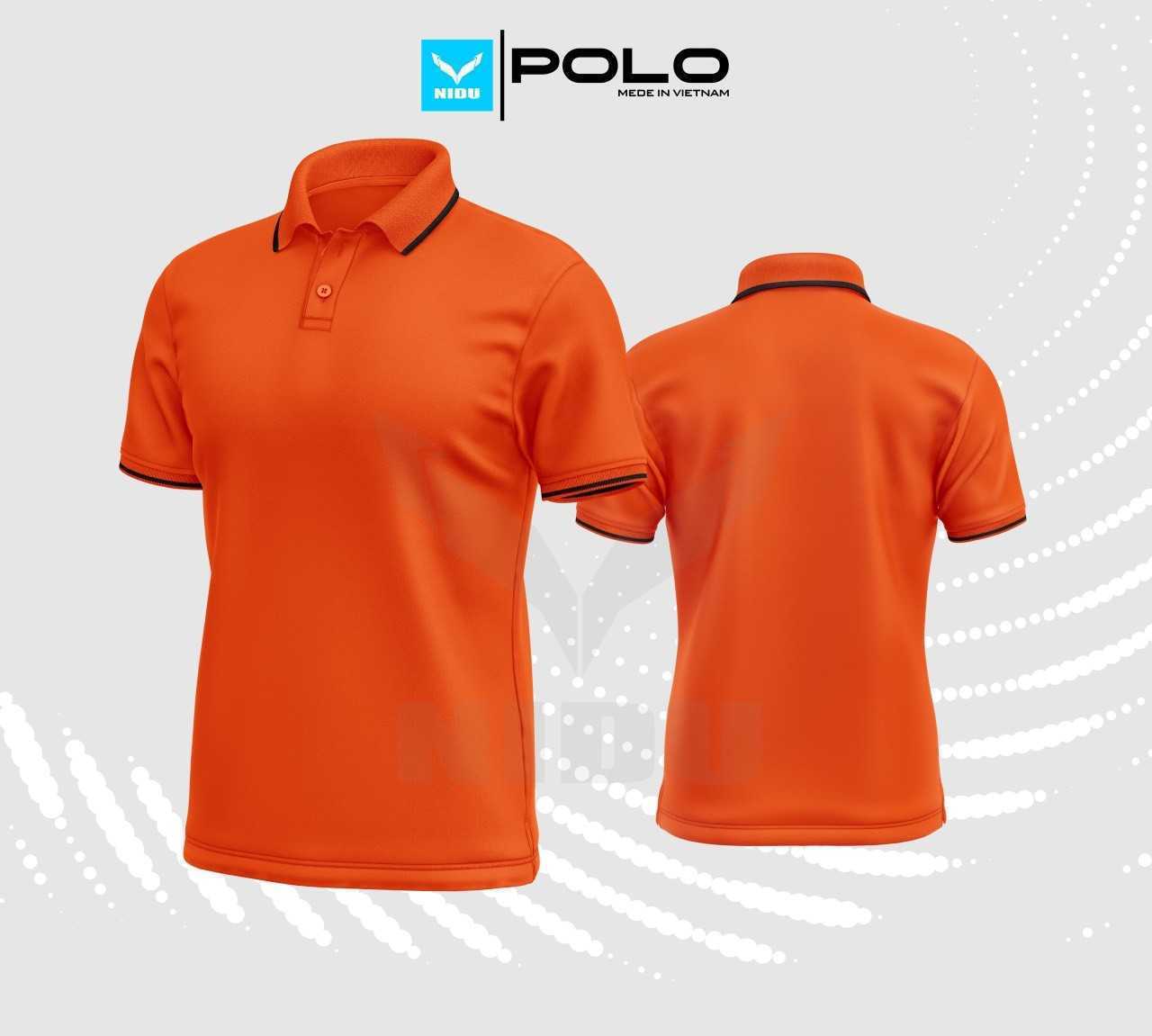 Bộ sưu tập áo polo có cổ polycot chính hãng Nidu Việt Nam nhiều màu phù hợp đồng phục công ty cam