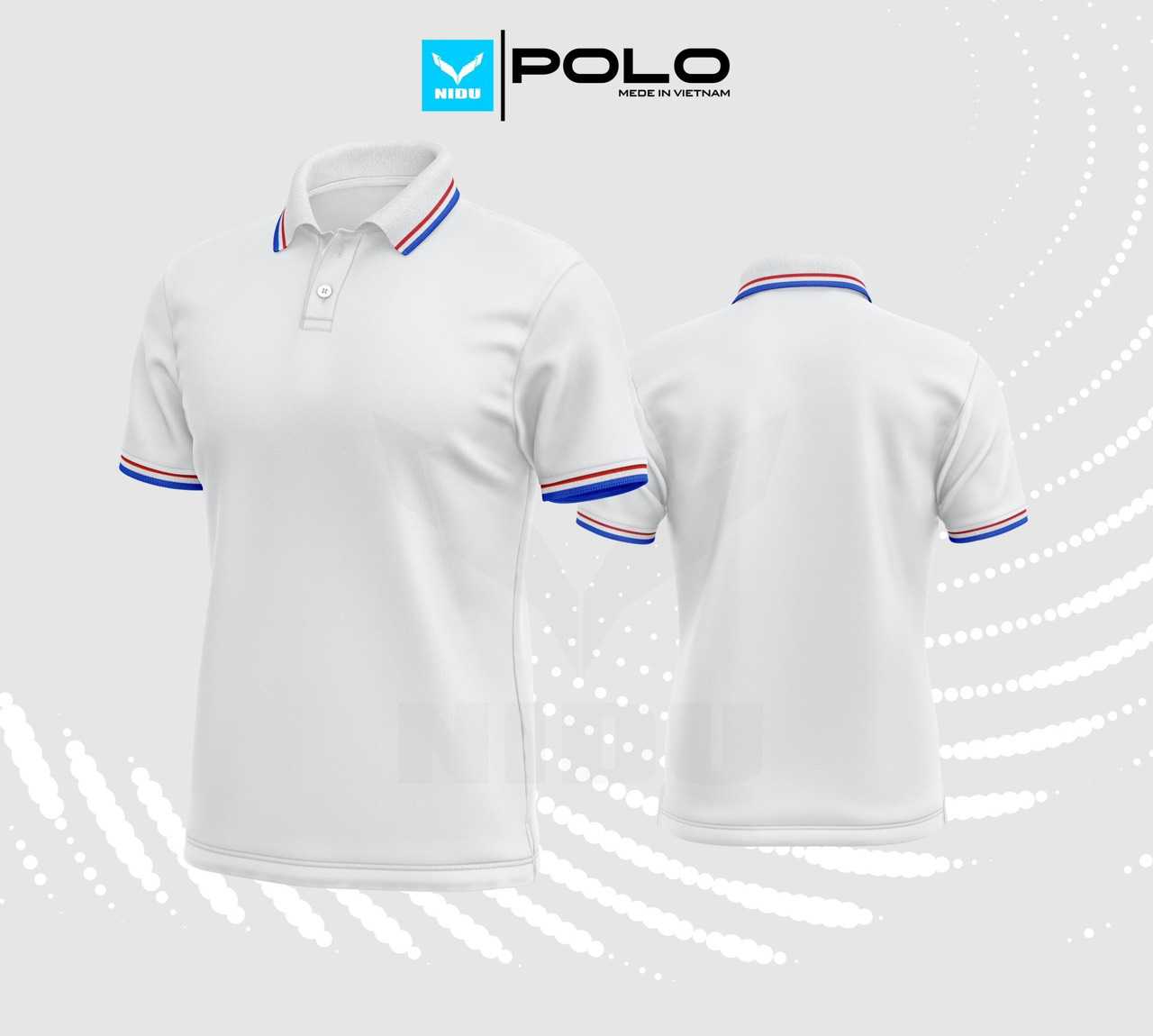 Bộ sưu tập áo polo có cổ polycot chính hãng Nidu Việt Nam nhiều màu phù hợp đồng phục công ty trắng 1