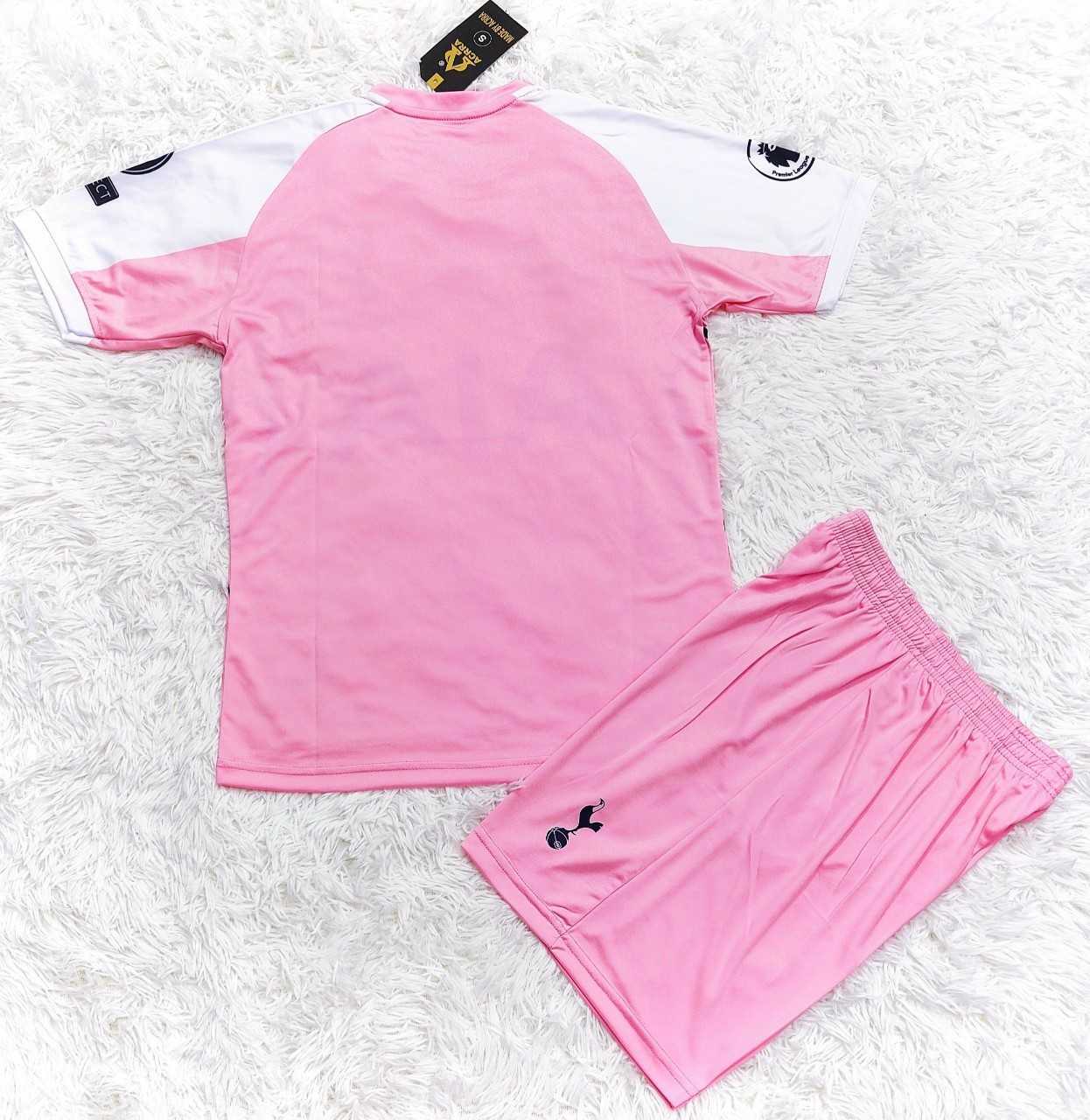 Bộ quần áo đá bóng câu lạc bộ tottenham aia hotspur màu hồng vải thun thái lạnh giá rẻ 2