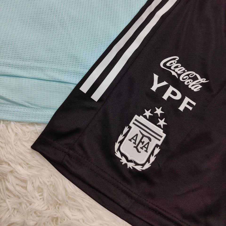 Bộ quần áo đội tuyển Argentina màu xanh ngọc bản đặc biệt coca cola ypf binace logo thêu 3 sao 1