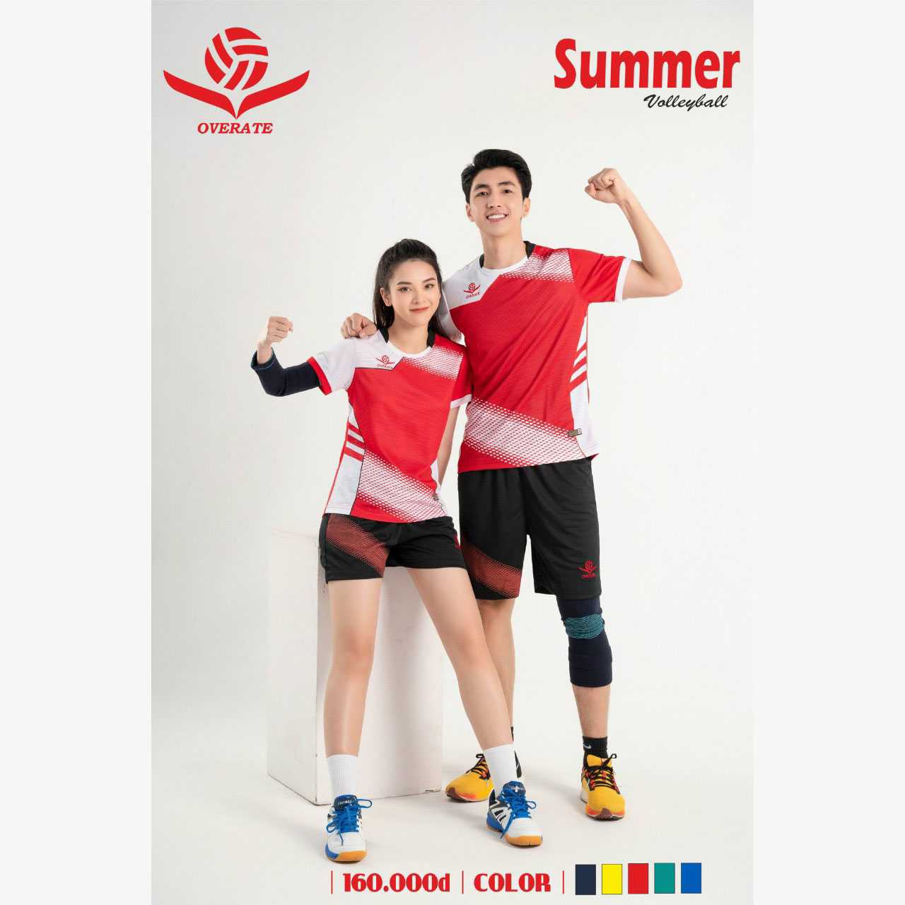 Bộ quần áo thể thao bóng chuyền Overate Sumer volleyball 01 nhiều màu đỏ 1