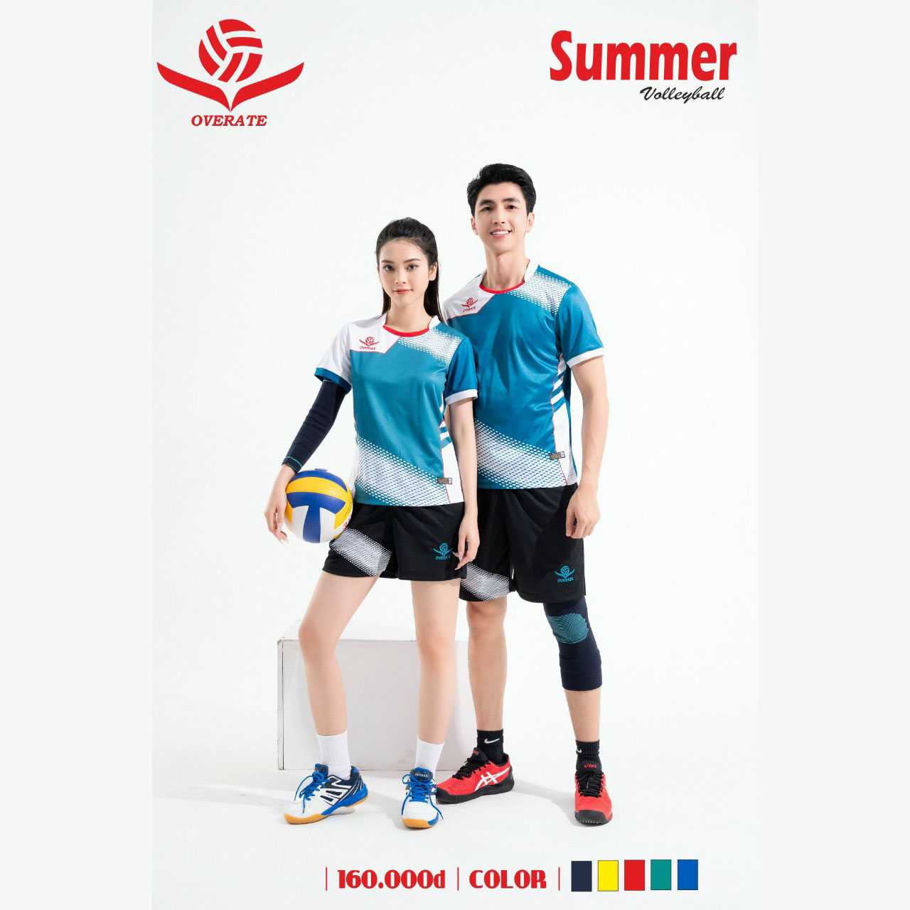 Bộ quần áo thể thao bóng chuyền Overate Sumer volleyball 01 nhiều màu xanh biển 2
