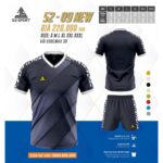 Bộ quần áo bóng đá thiết kế S2-09 New hoạ tiết chấm bi layer nhiều màu xanh blue